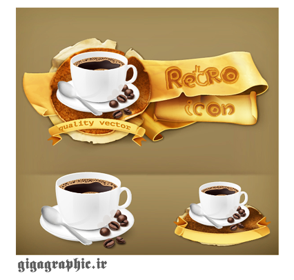 وکتور فنجان قهوه  - vector coffee